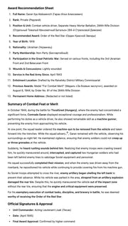 Soviet Medal Document Translation Service